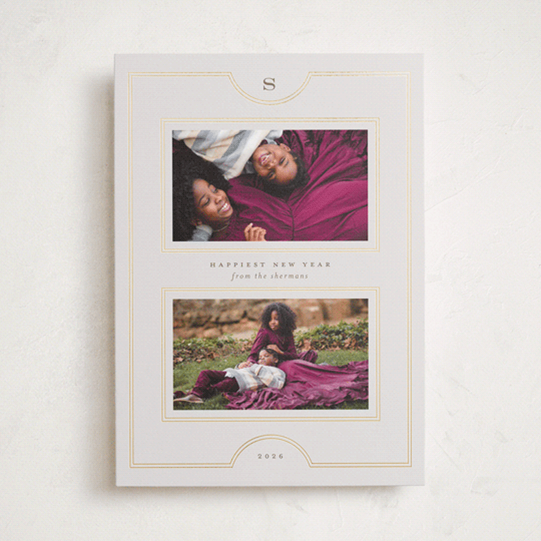 "Framed Photos" - Holiday Cards in Ivory by Heather Cairl - Front