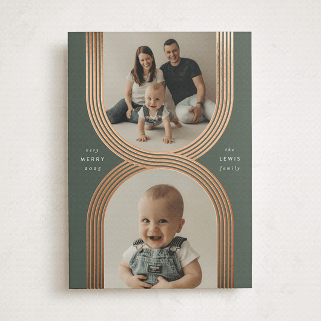 "Criss Cross" - Holiday Cards in Juniper by Leah Bisch - Front