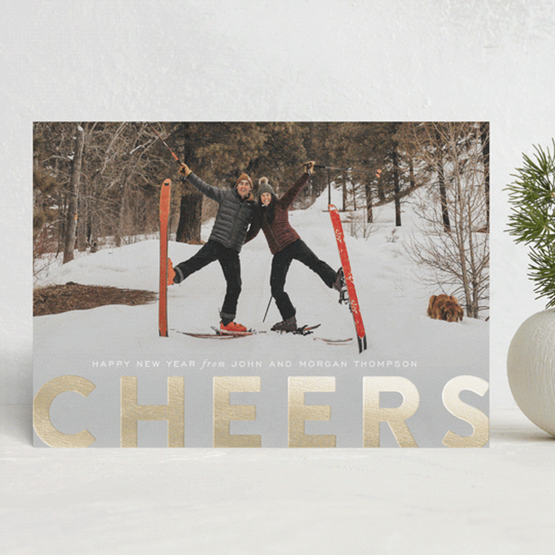 "c h e e r s !" - Holiday Cards in Snowflake by Sara Hicks Malone - Front