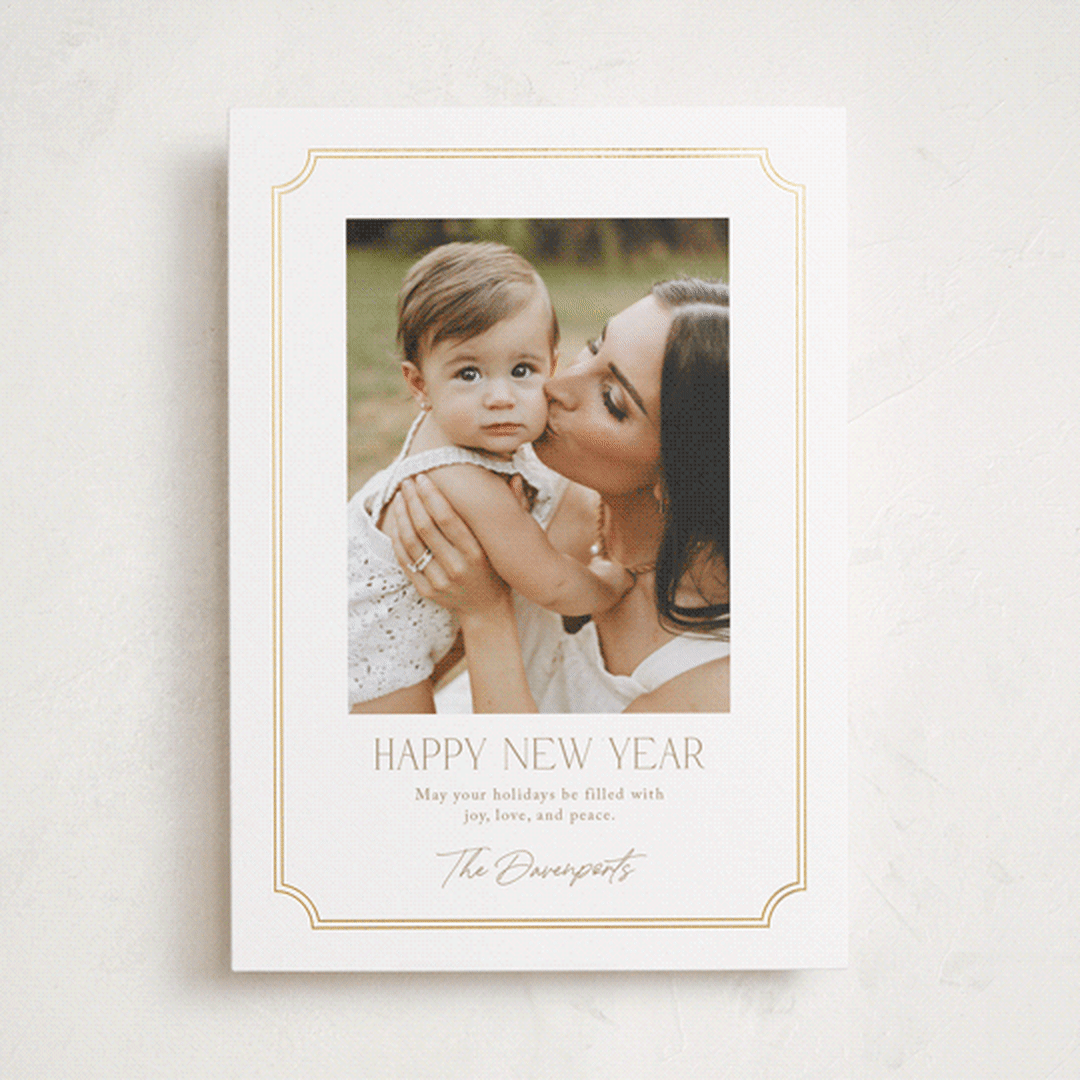 "Holiday Elegance" - Holiday Cards in Snow by Yaling Hou Suzuki - Front