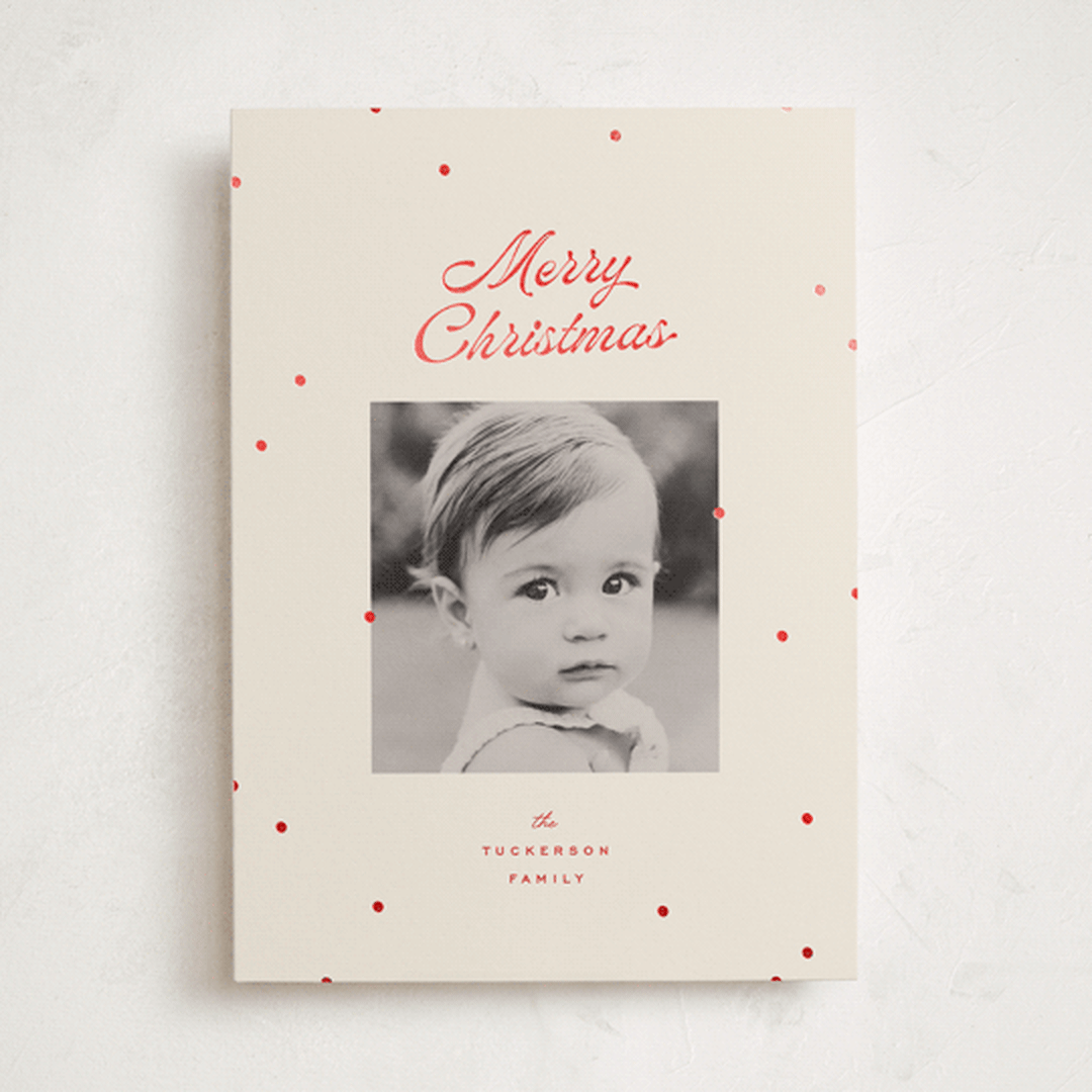 "dainty dots" - Holiday Cards in Cherry by Ellen Schlegelmilch - Front