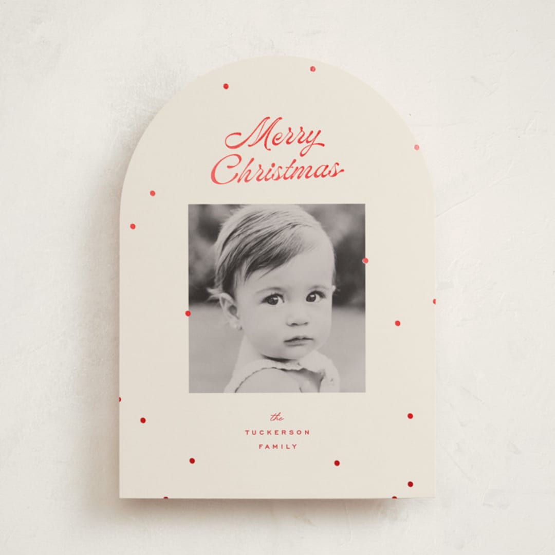 "dainty dots" - Holiday Cards in Cherry by Ellen Schlegelmilch - Front
