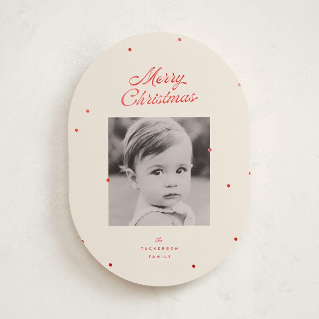 "dainty dots" - Holiday Cards in Cherry by Ellen Schlegelmilch - Front