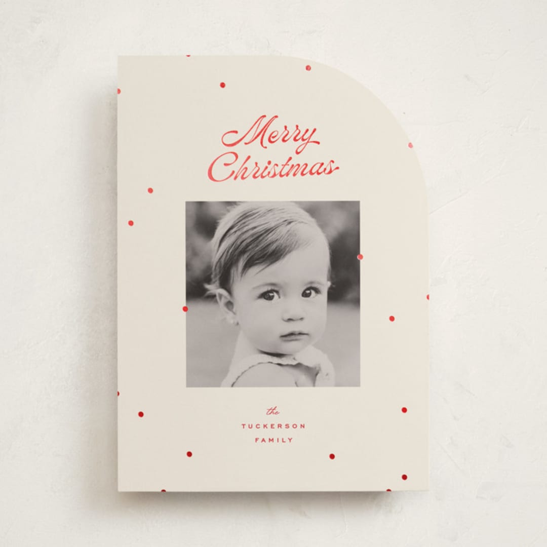 "dainty dots" - Holiday Cards in Cherry by Ellen Schlegelmilch - Front