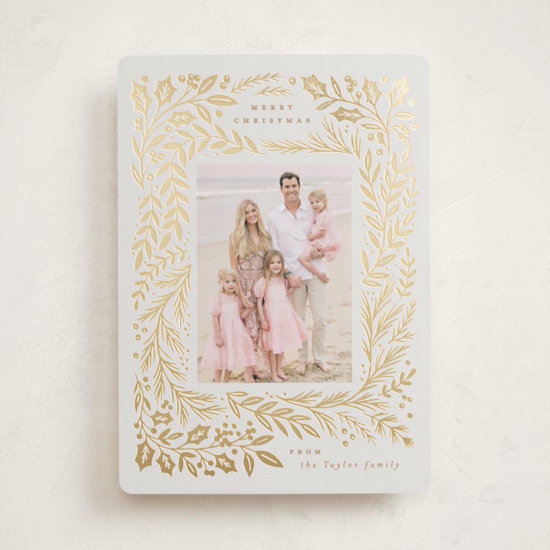 "Gilded Forest" - Holiday Cards in Buttercream by Alethea and Ruth - Front