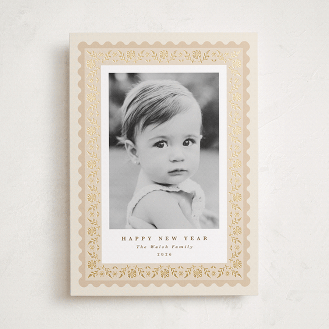 "Folkloric" - Holiday Cards in Eggnog by Olivia Raufman - Front