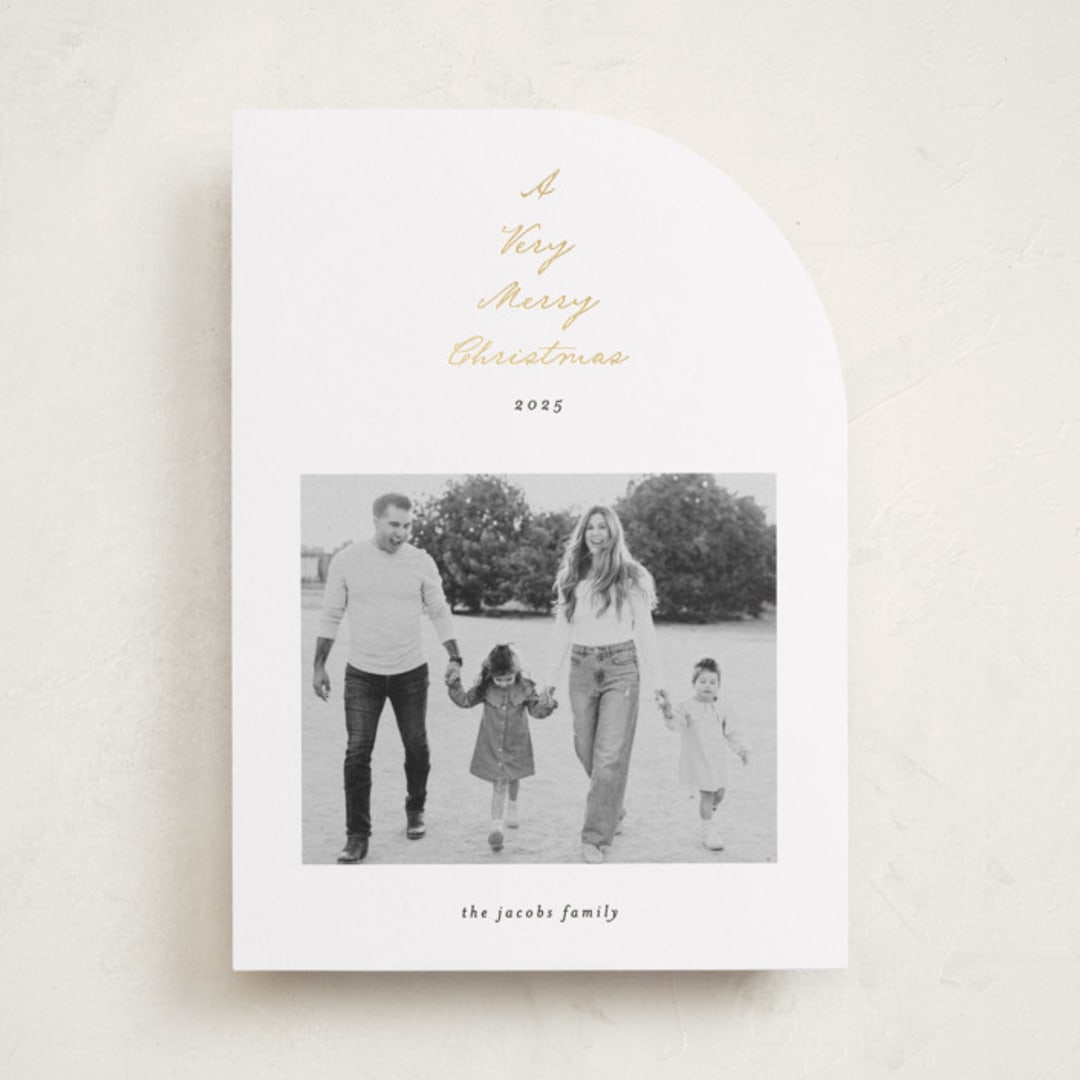 "Scripted Tree" - Holiday Cards in Snow by Ashley Iwafuchi - Front