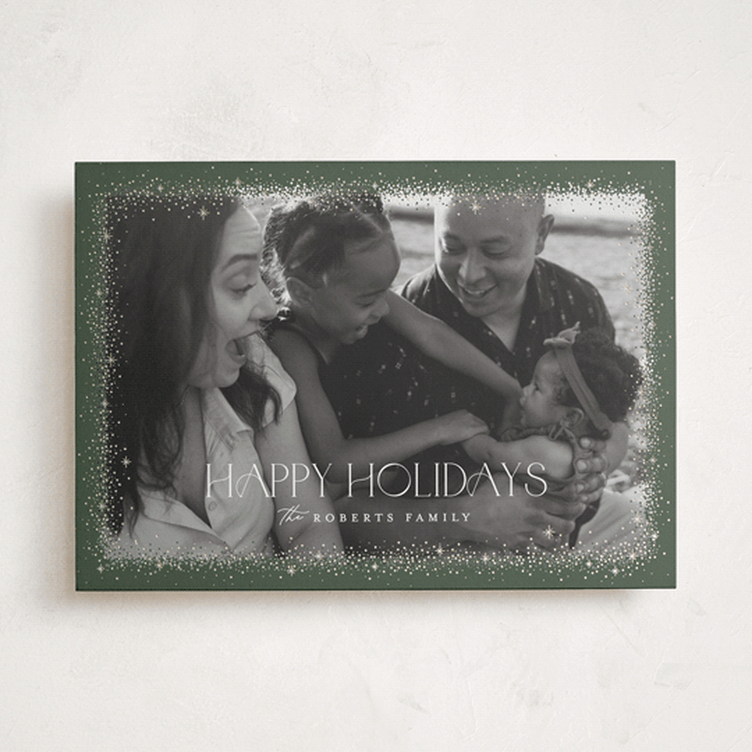 "Twinkle Twinkle" - Holiday Cards in Foliage by Pixel and Hank - Front
