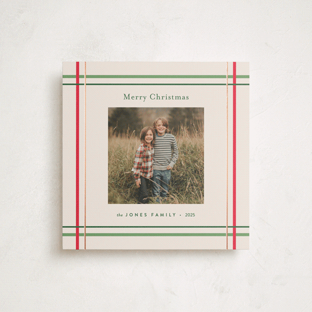 "Perfectly Plaid" - Holiday Cards in Vanilla by Poised Avenue - Front
