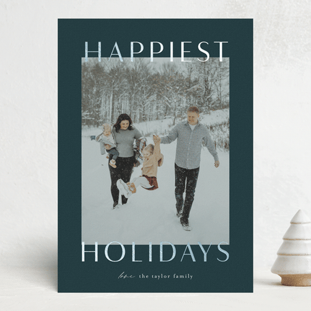 "Gilded greeting" - Holiday Cards in Winter Night by Ekko Studio - Front