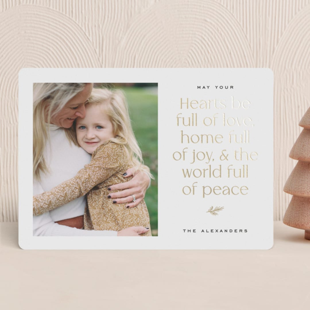 "Home and Hearts" - Holiday Cards in Snow by Amy Kross - Front