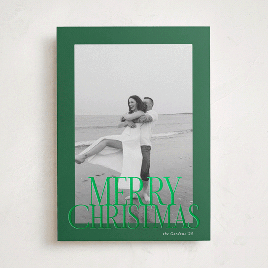 "The Bold Border" - Holiday Cards in Pine by Brianne Larsen - Front