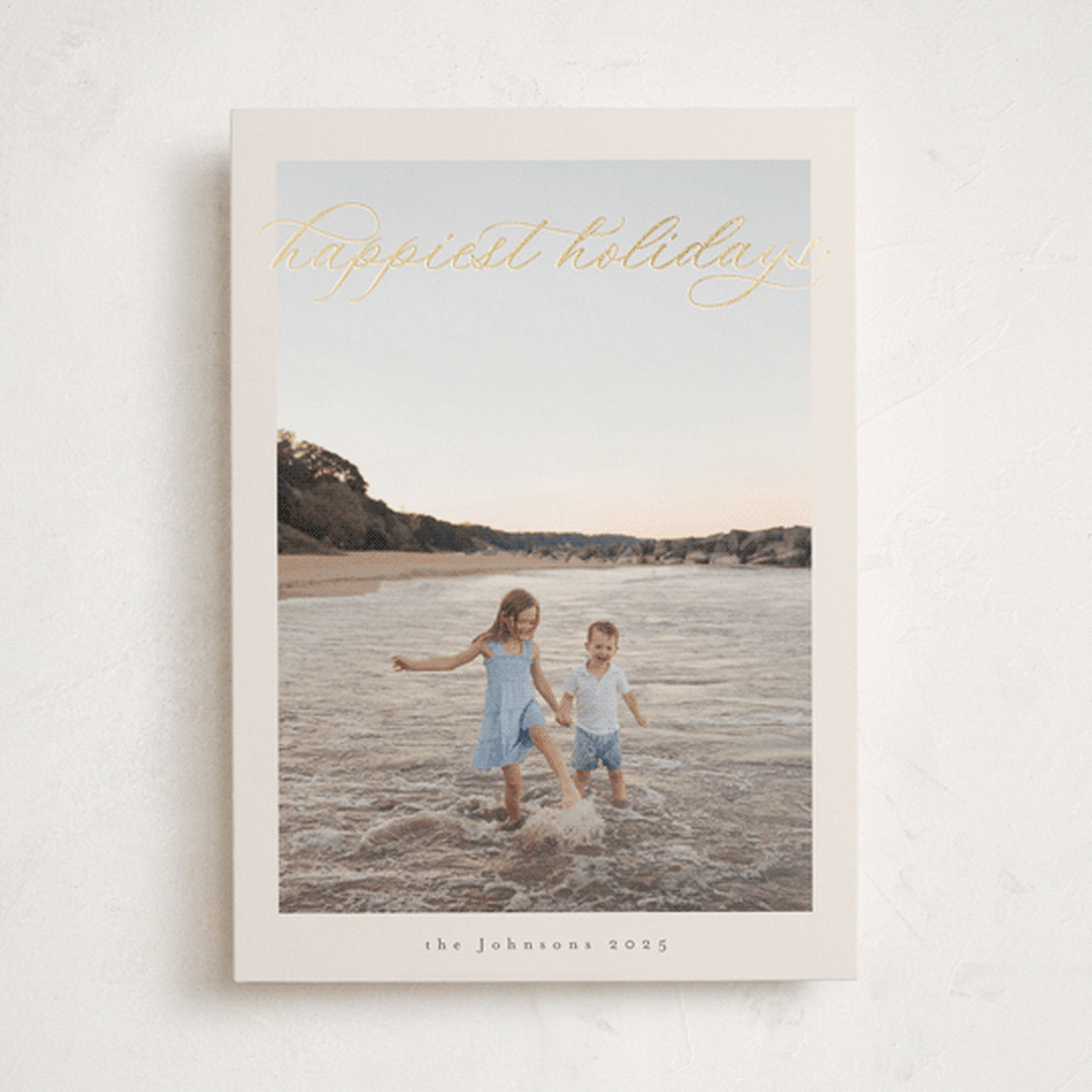 "Serene" - Holiday Cards in Champagne by Nicole Walsh - Front