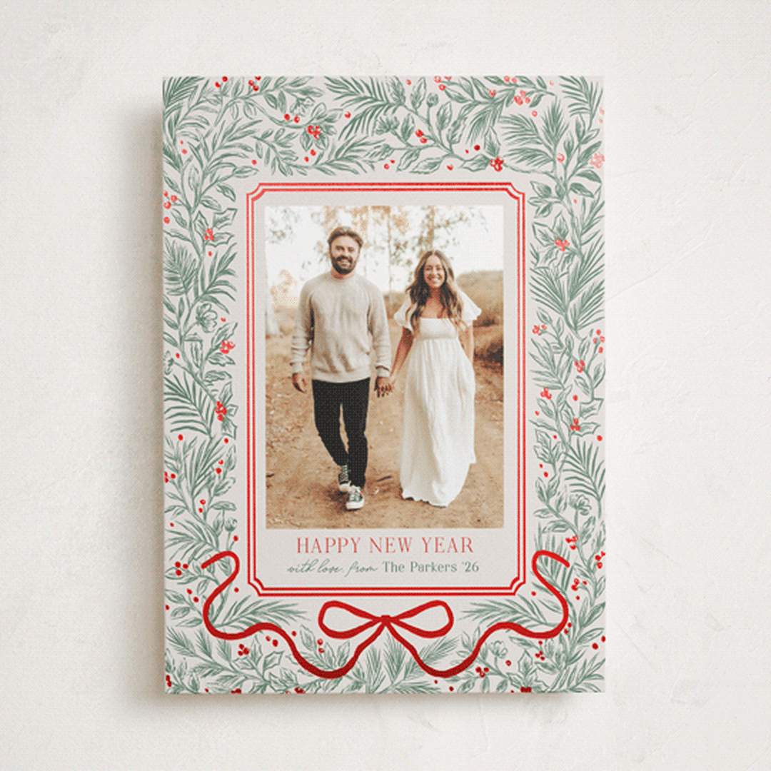 "Merry Botanical" - Holiday Cards in Pine by Elly - Front