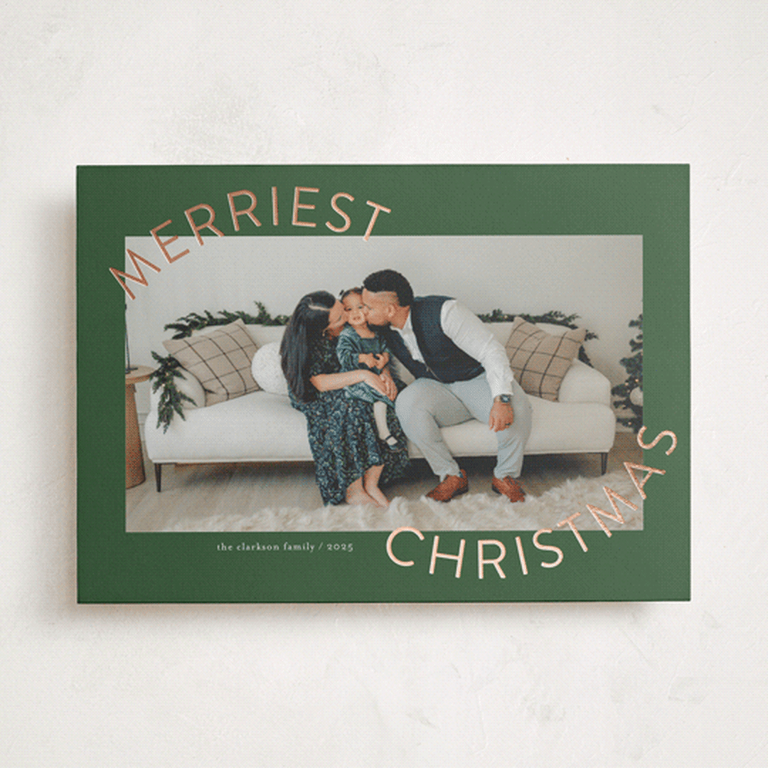 "Round and Round" - Holiday Cards in Evergreen by Jessica Williams - Front