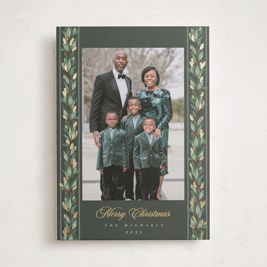 "evergreen garlands" - Holiday Cards in Juniper by Rebecca Durflinger - Front