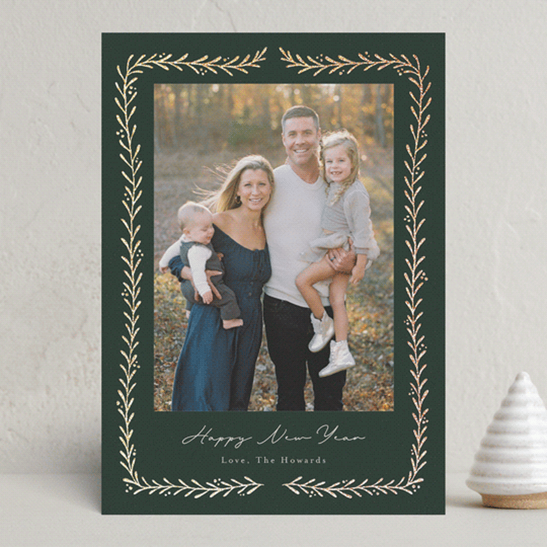 "Delicate Frame" - Holiday Cards in Juniper by Kristen Knechtel - Front
