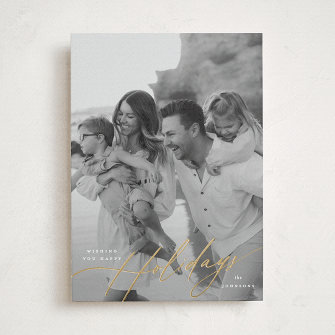 "Elegant Holiday" - Holiday Cards in Snow by Carolyn Nicks - Front