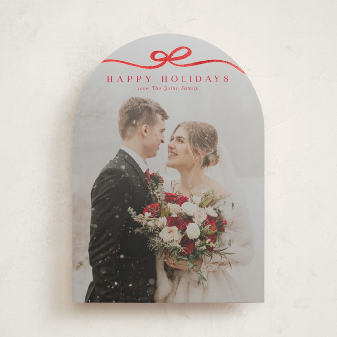 "Bow Tied" - Holiday Cards in Cardinal by Kaydi Bishop - Front