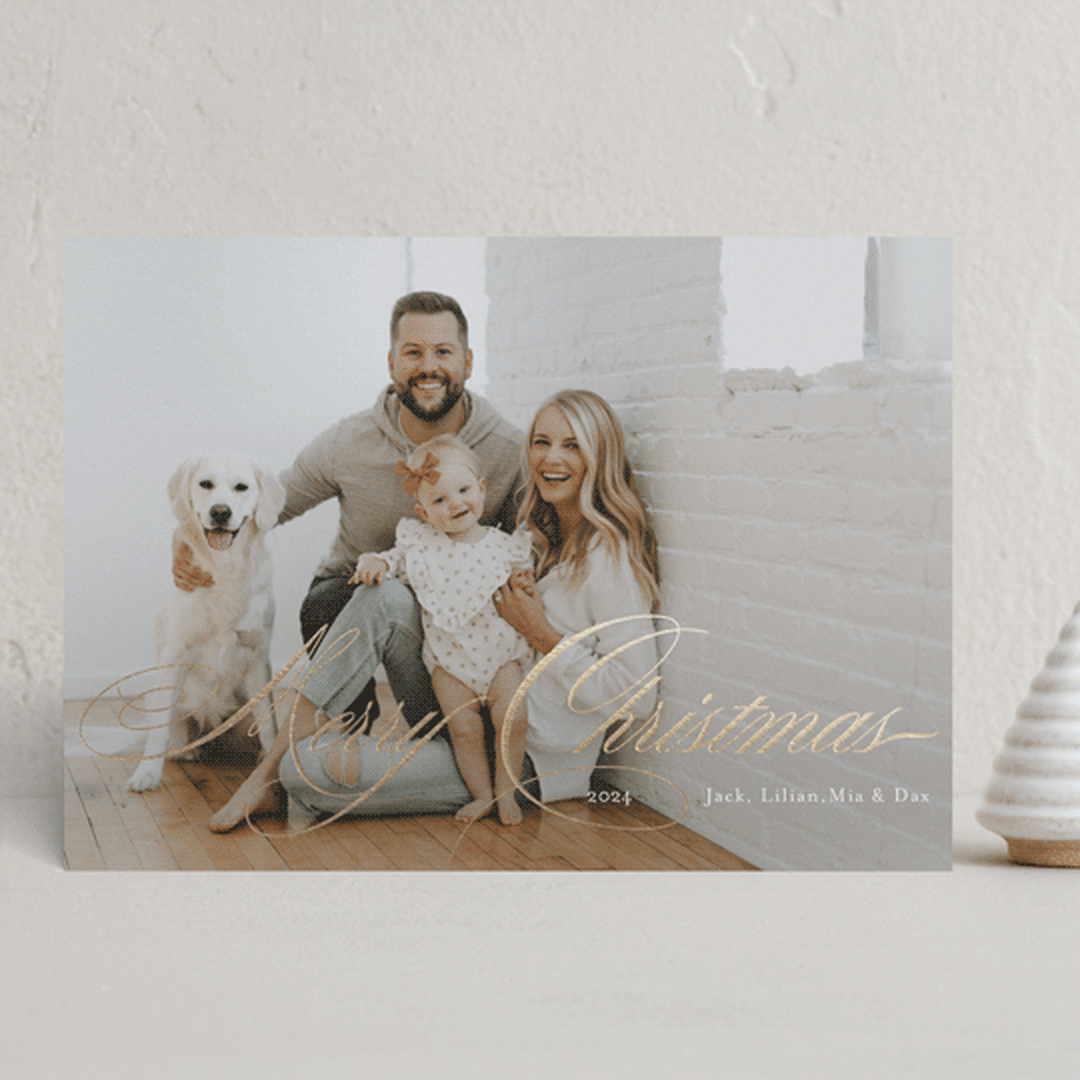 "Stunningly Scripted" - Holiday Cards in Snow by Ilze Lucero - Front