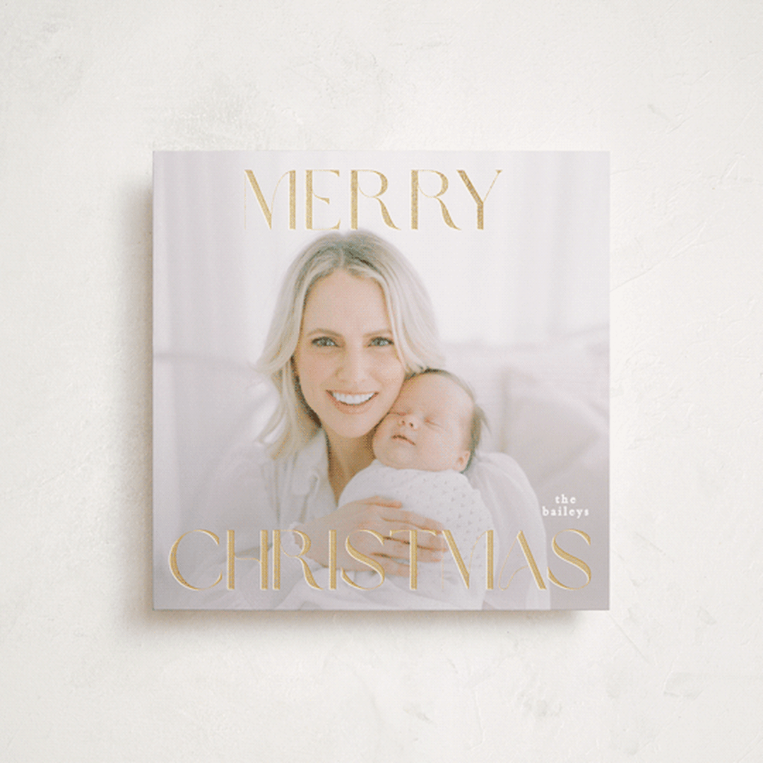 "Merry Squary" - Holiday Cards in Snowflake by Angela Thompson - Front