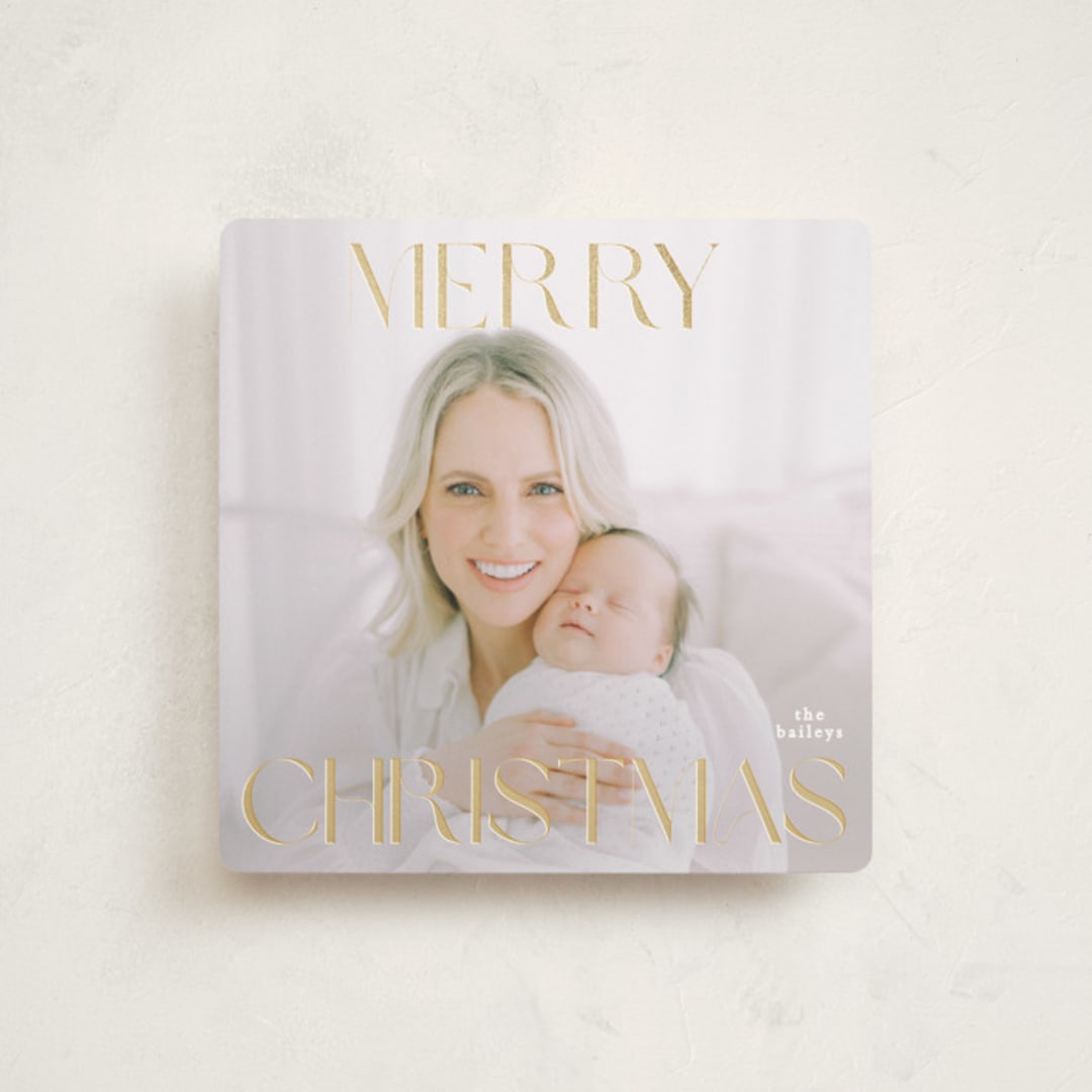 "Merry Squary" - Holiday Cards in Snowflake by Angela Thompson - Front