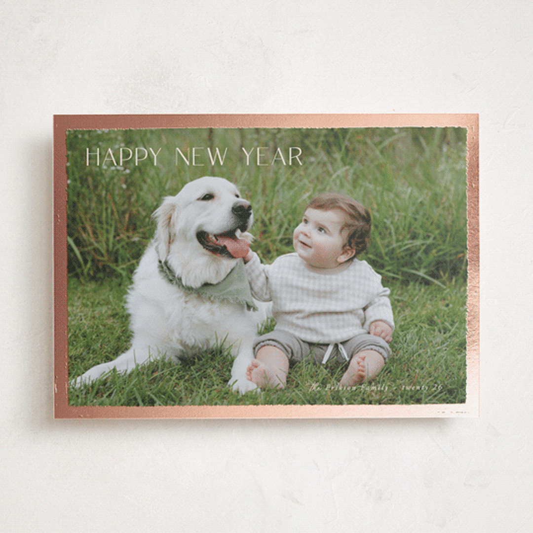 "Gilded Border" - Holiday Cards in Cream by Hooray Creative - Front