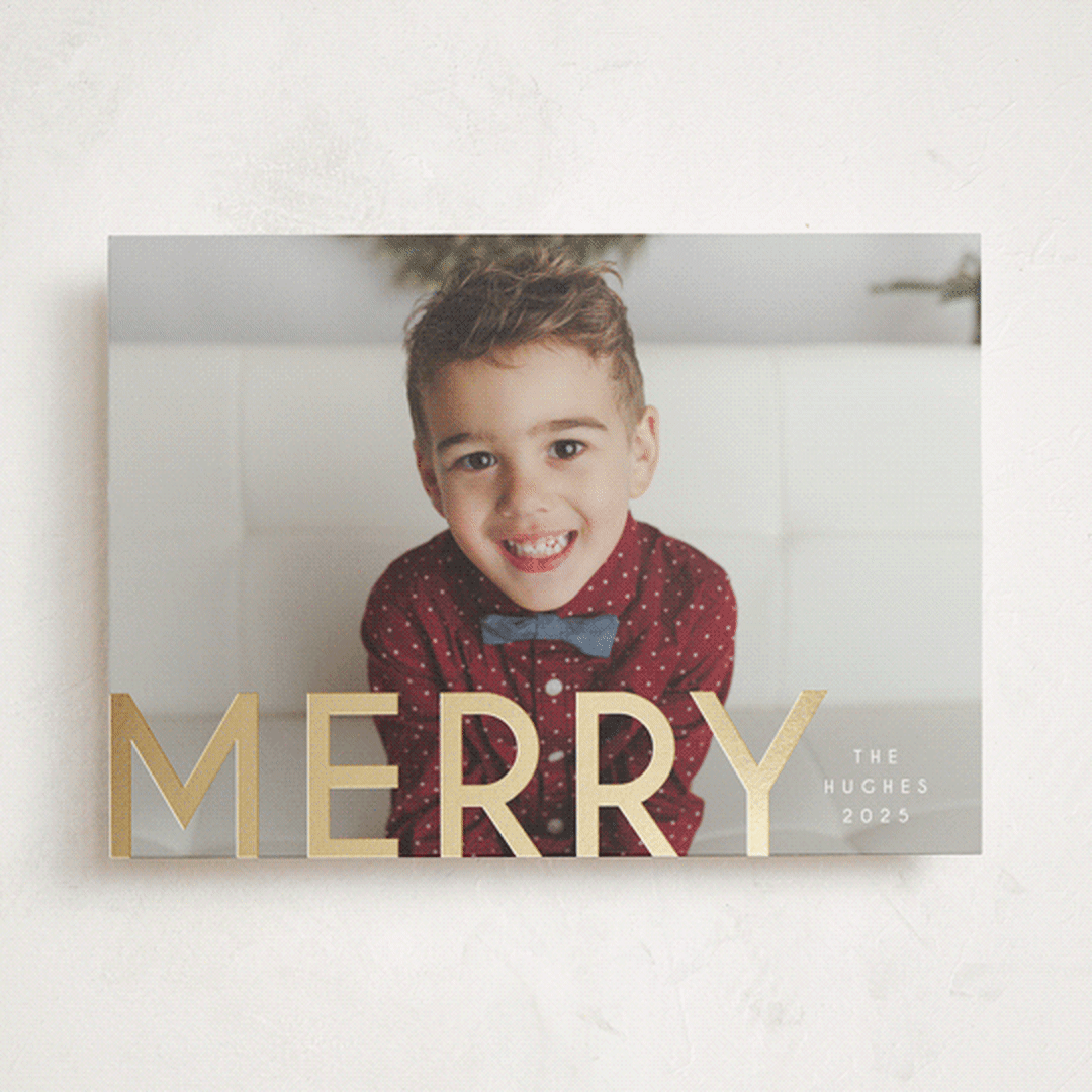 "Bold Type" - Holiday Cards in Snow by Snow and Ivy - Front
