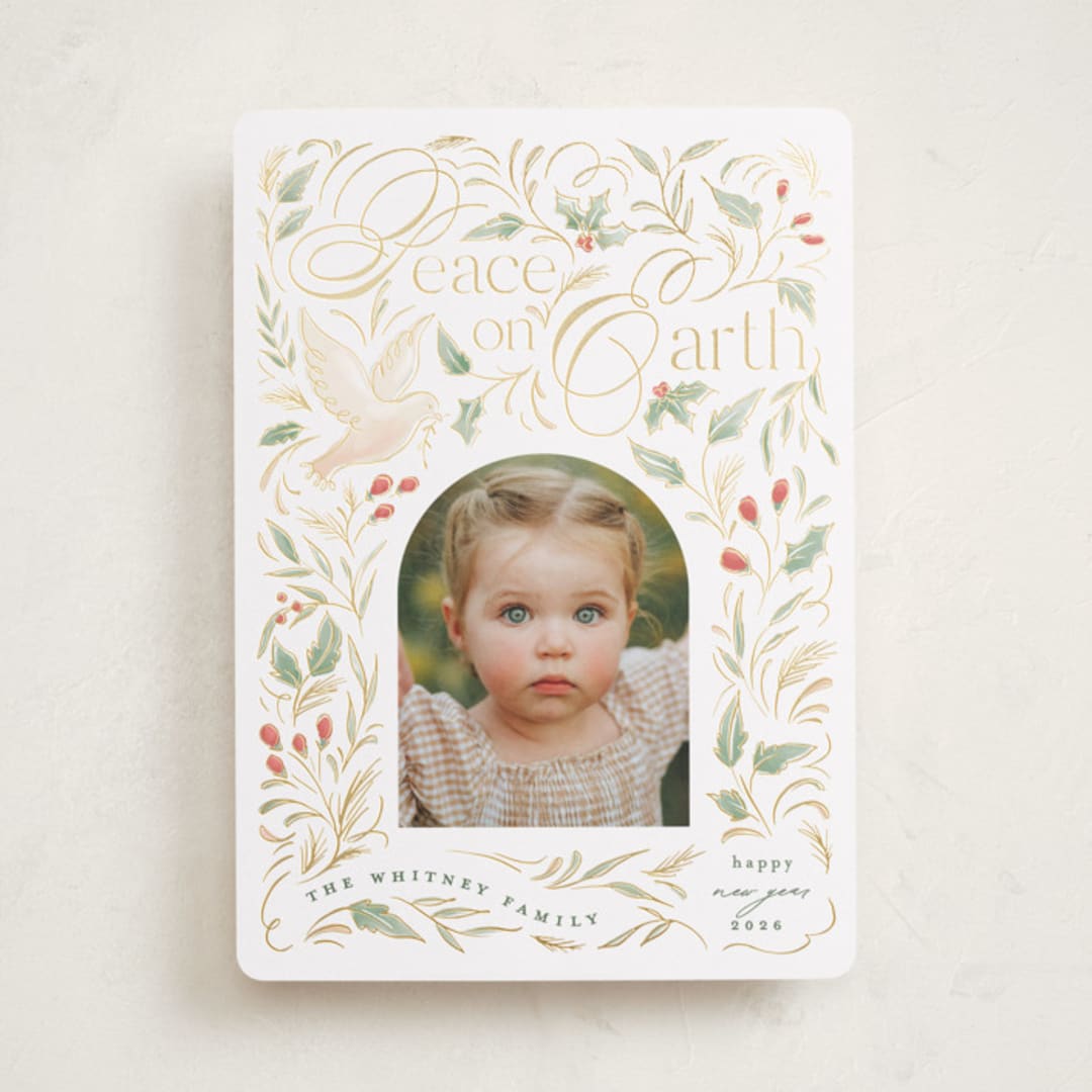 "Gilded Peace" - Holiday Cards in Festive by Makewells - Front