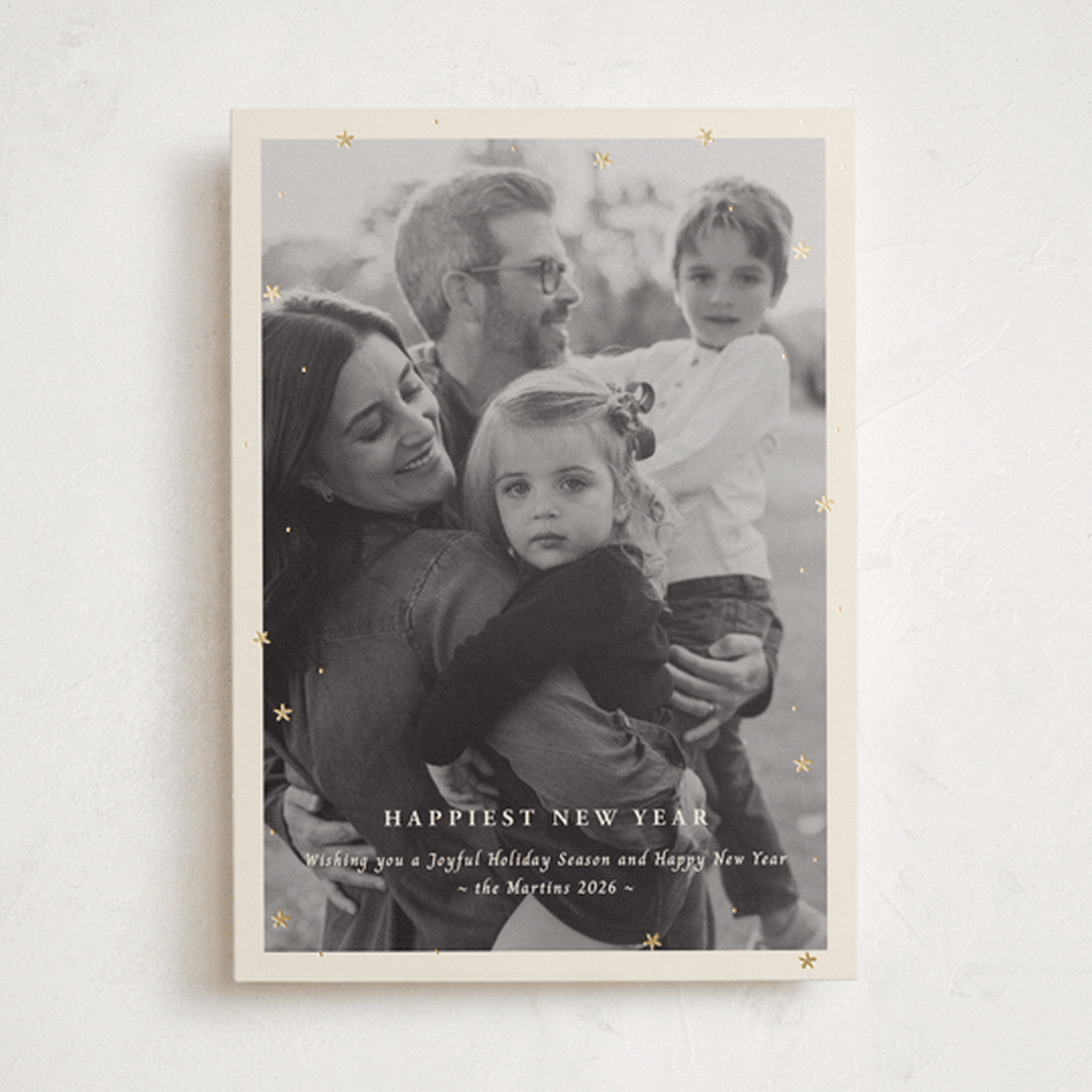 "Merry Little Stars" - Holiday Cards in Champagne by Ani Somi - Front