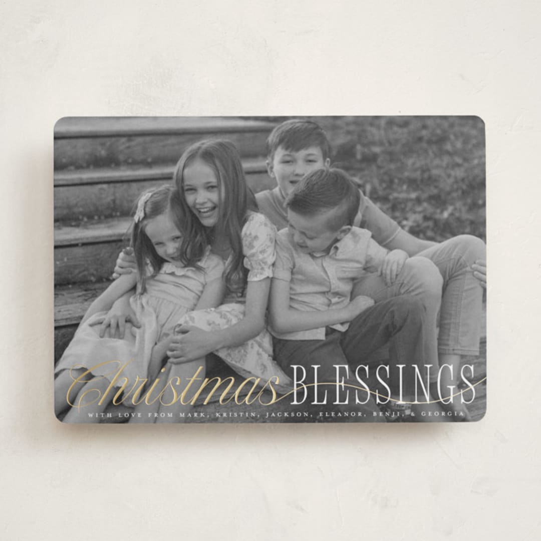 "elegant christmas blessings" - Holiday Cards in Snow by Kamala Nahas - Front