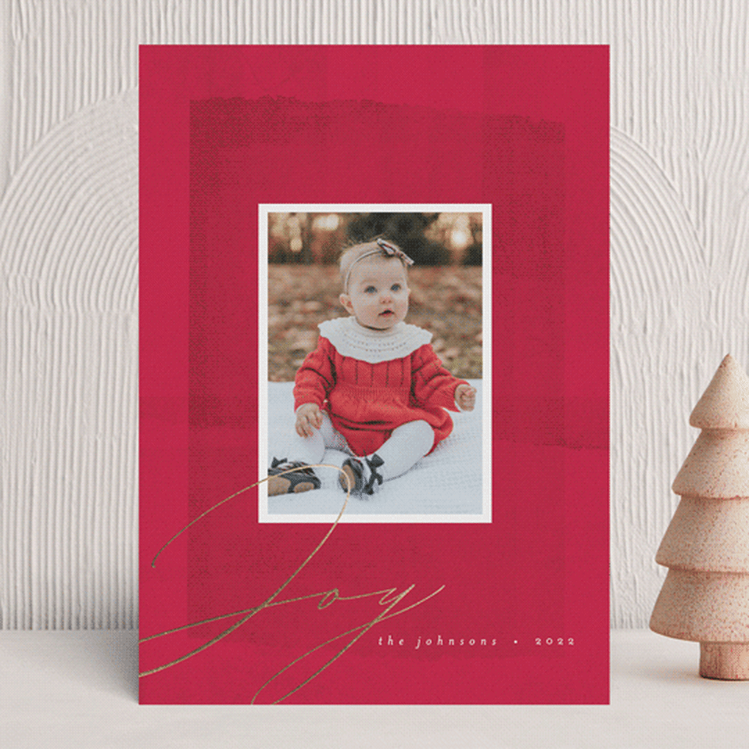 "joyful layers" - Holiday Cards in Cherry by Carolyn Nicks - Front