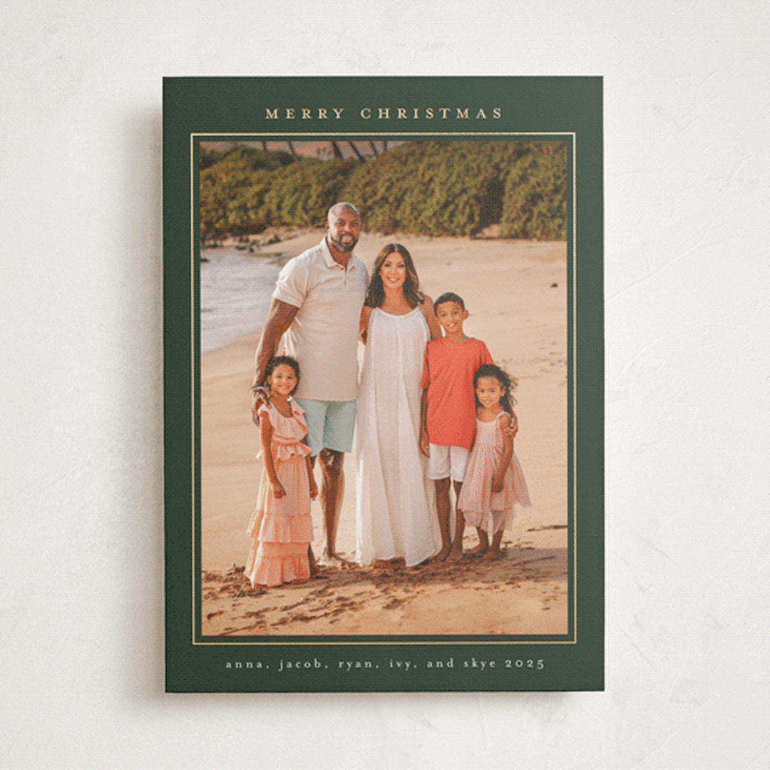"Minimalist Frame" - Holiday Cards in Evergreen by Nicole Walsh - Front