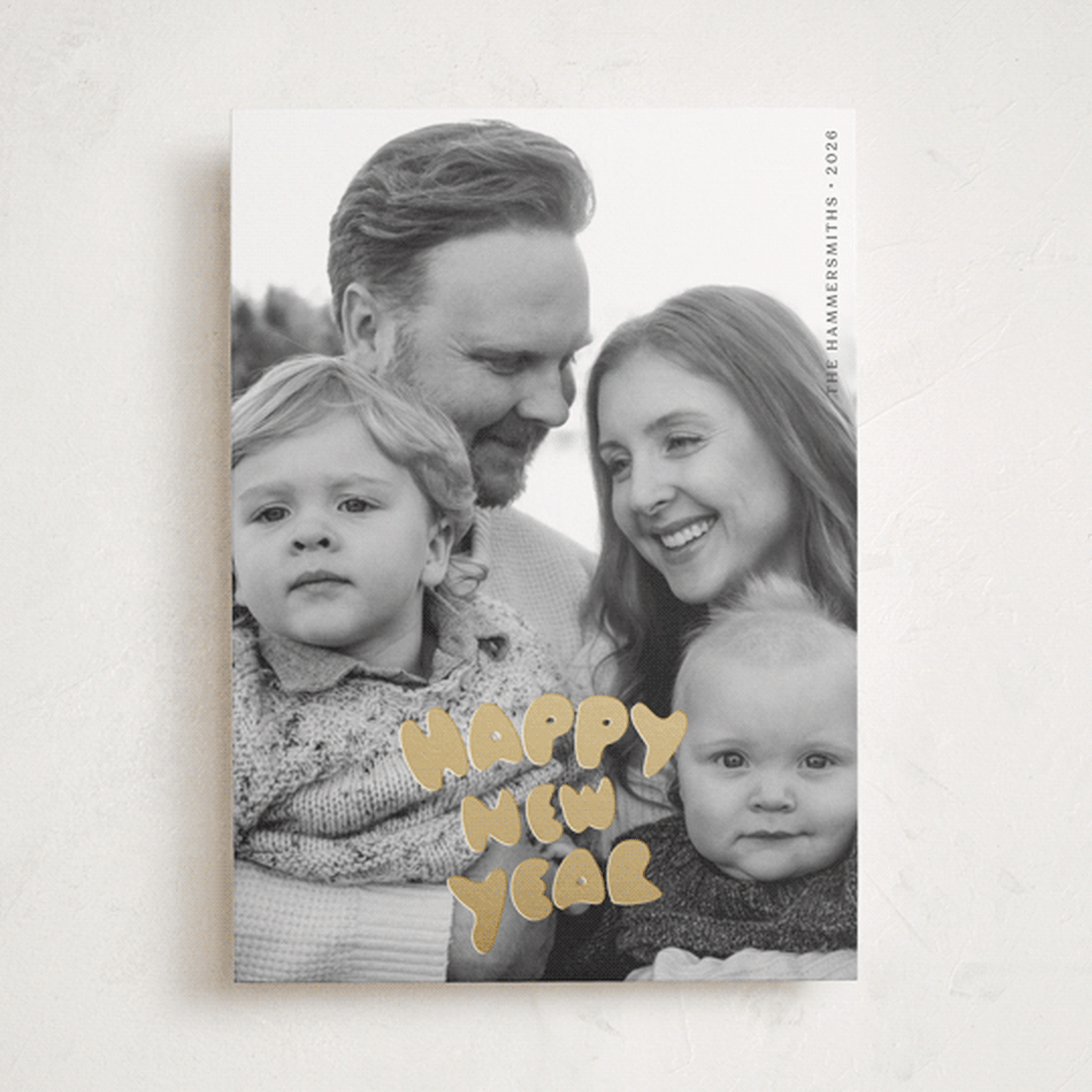 "bubble type" - Holiday Cards in Coal by Claire - Front