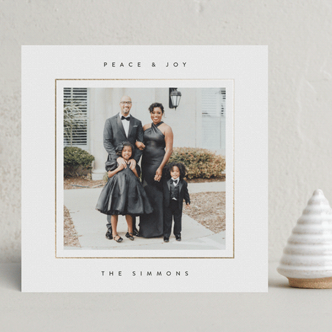 "Minimal border" - Holiday Cards in Starlight by Lucrecia Caporale - Front