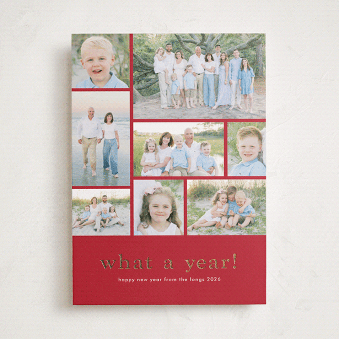 "At a glance" - Holiday Cards in Scarlet by Stacey Meacham - Front