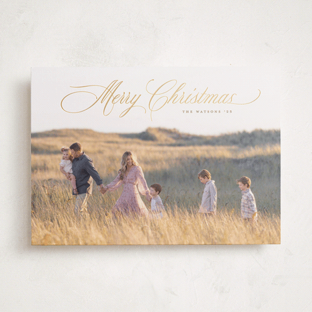 "Classically" - Holiday Cards in Sand by Christy Hy Lee - Front