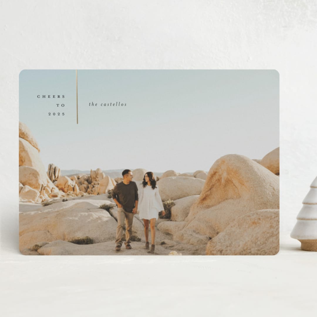 "Just So" - Holiday Cards in Coal by Corinne Malesic - Front