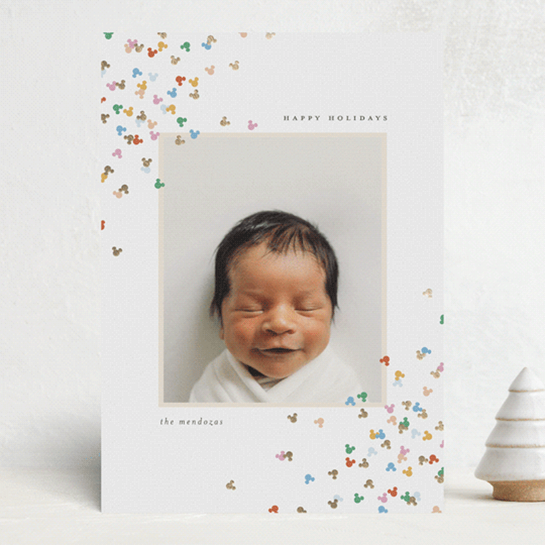 "mickey confetti corners" - Holiday Cards in Snow by Ellen Schlegelmilch - Front