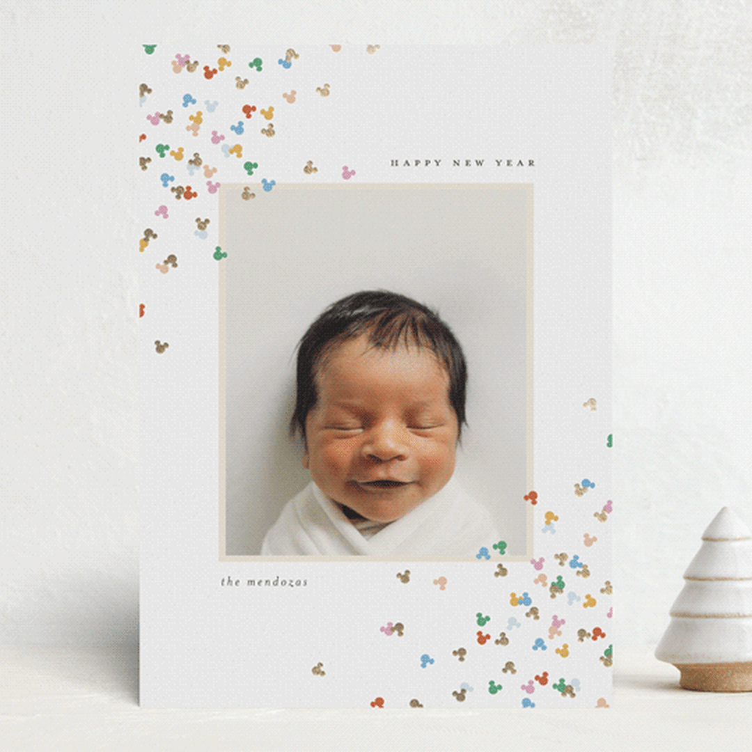 "mickey confetti corners" - Holiday Cards in Snow by Ellen Schlegelmilch - Front