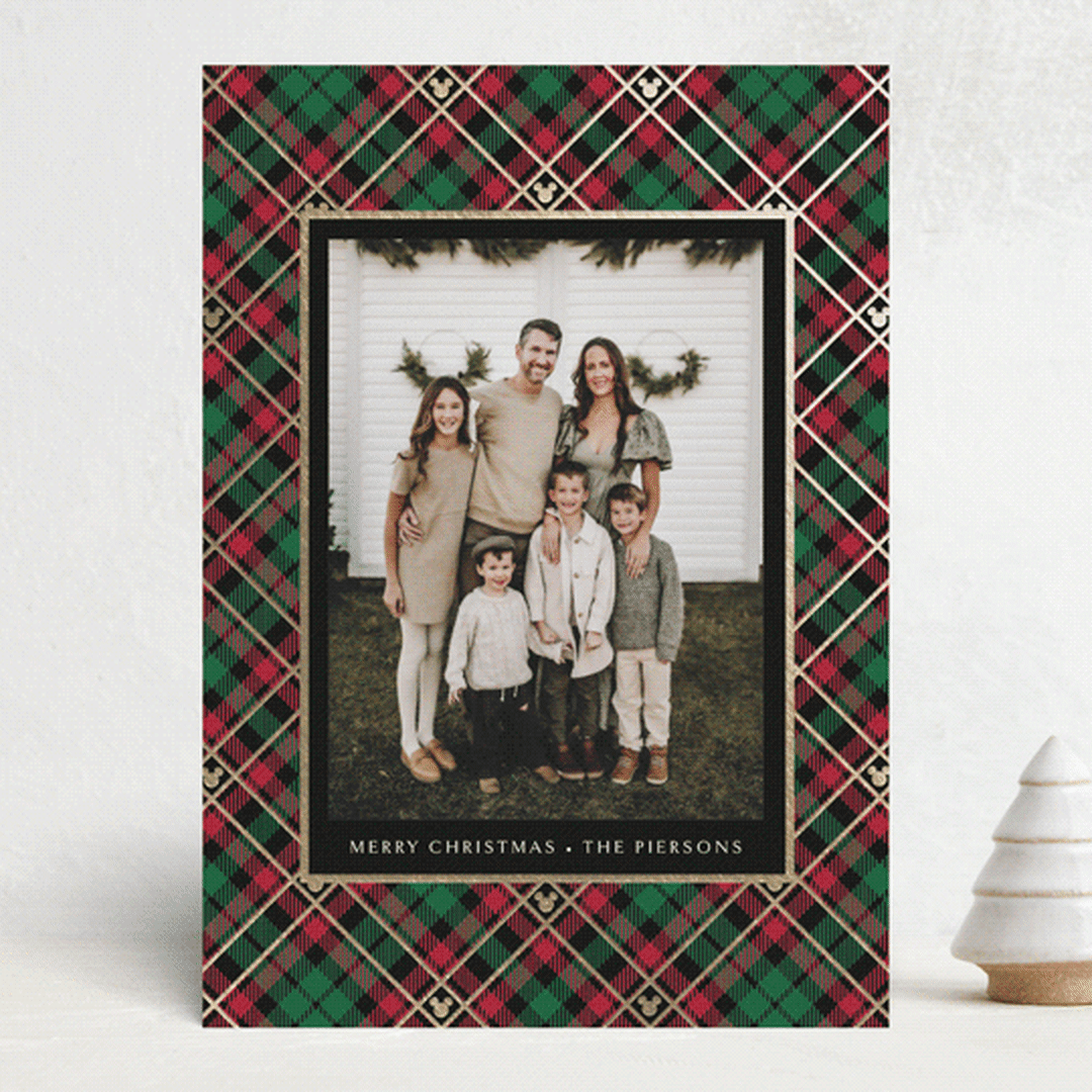 "Disney Tartan Plaid" - Holiday Cards in Holiday Flannel by Erin Deegan - Front