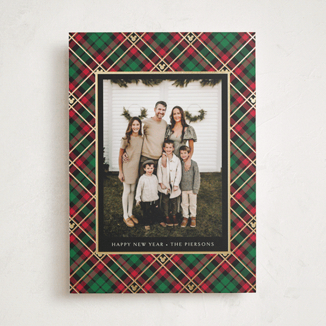 "Disney Tartan Plaid" - Holiday Cards in Holiday Flannel by Erin Deegan - Front