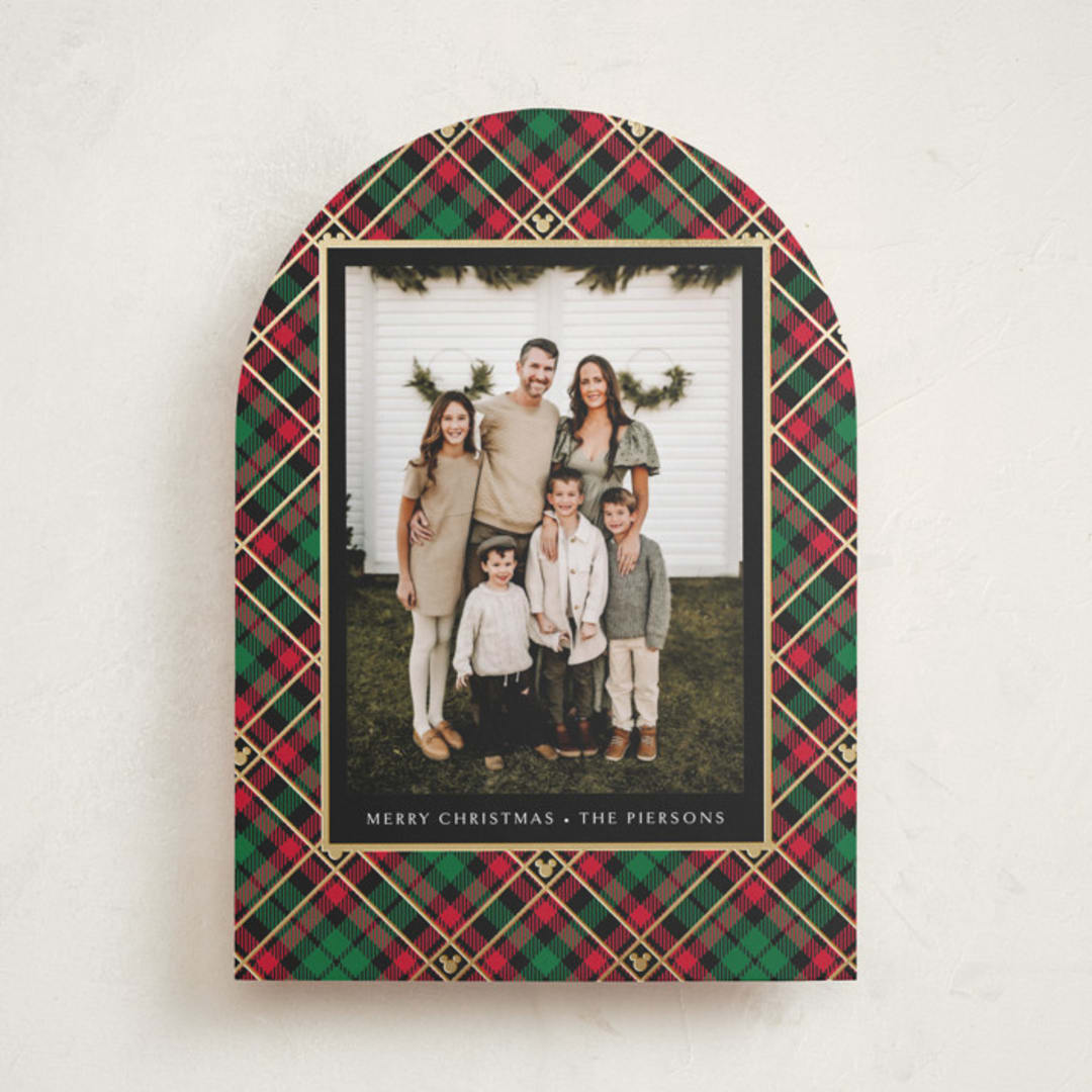 "Disney Tartan Plaid" - Holiday Cards in Holiday Flannel by Erin Deegan - Front