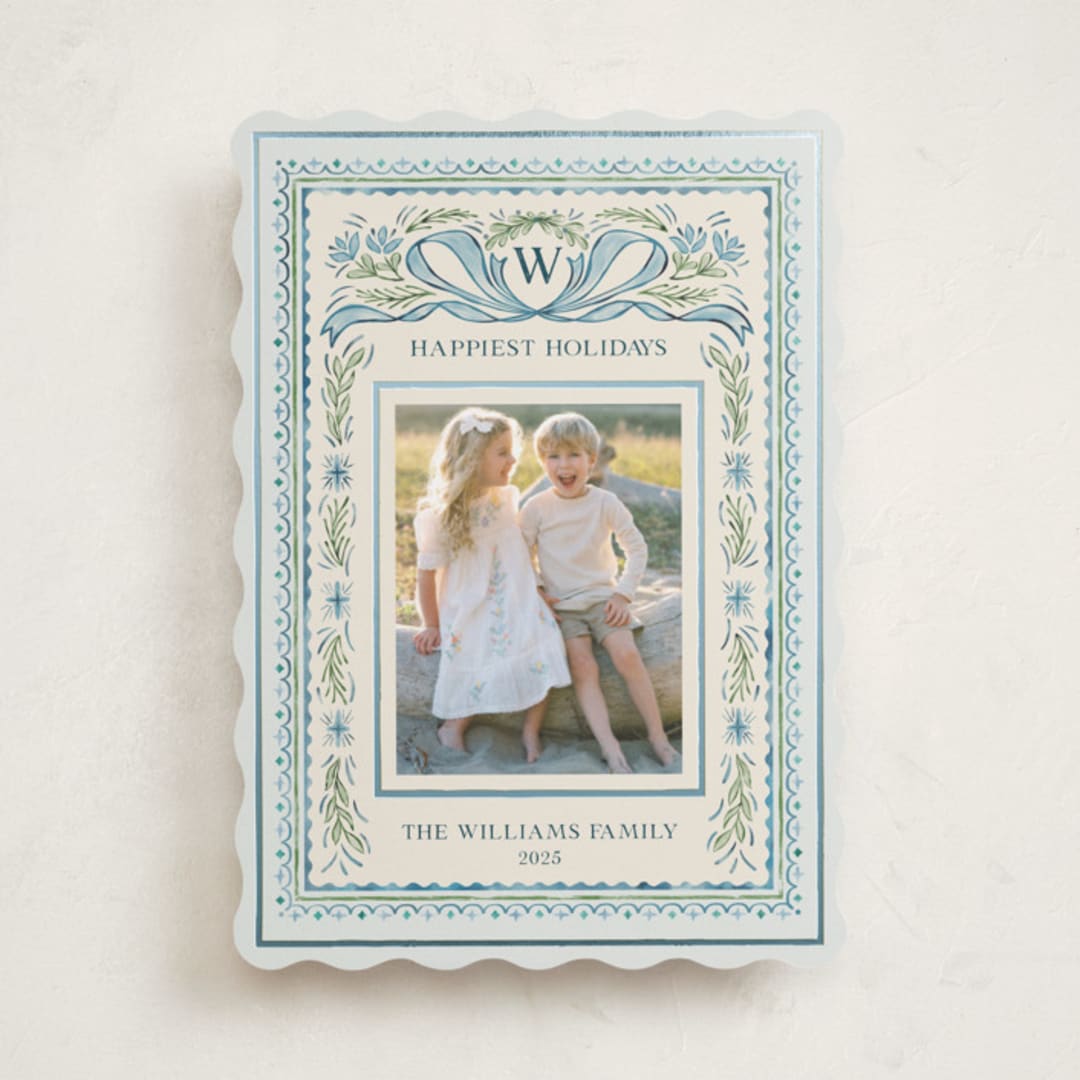 "Christmas Gift" - Holiday Cards in Blue Jay by Paper Sun Studio - Front