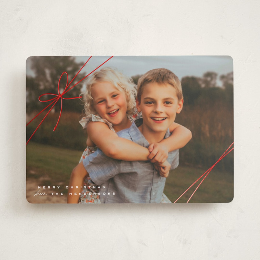 "Tied with Joy" - Holiday Cards in Birch by Leia Matt - Front
