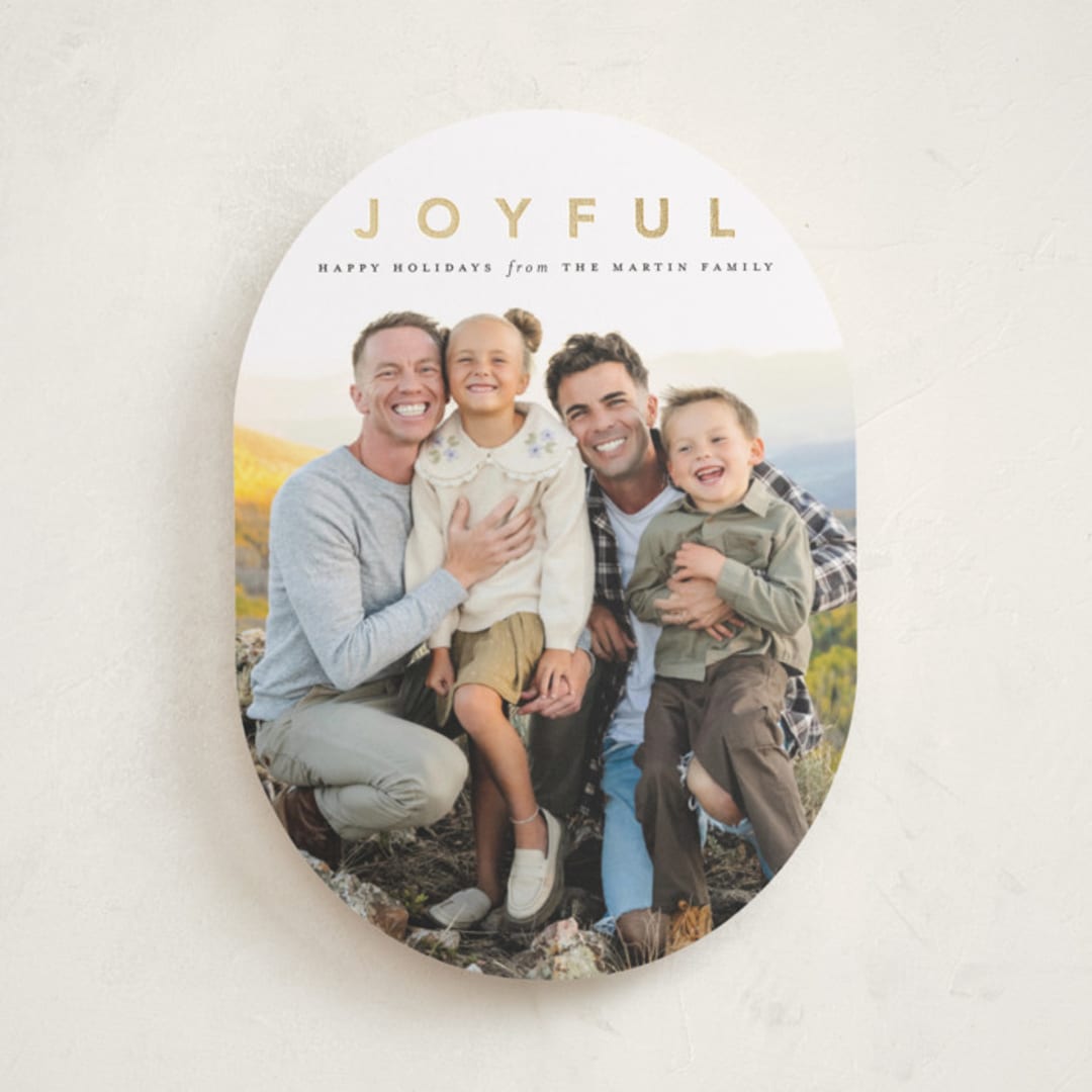 "a joyful family" - Holiday Cards in Coal by Laura Hamm - Front