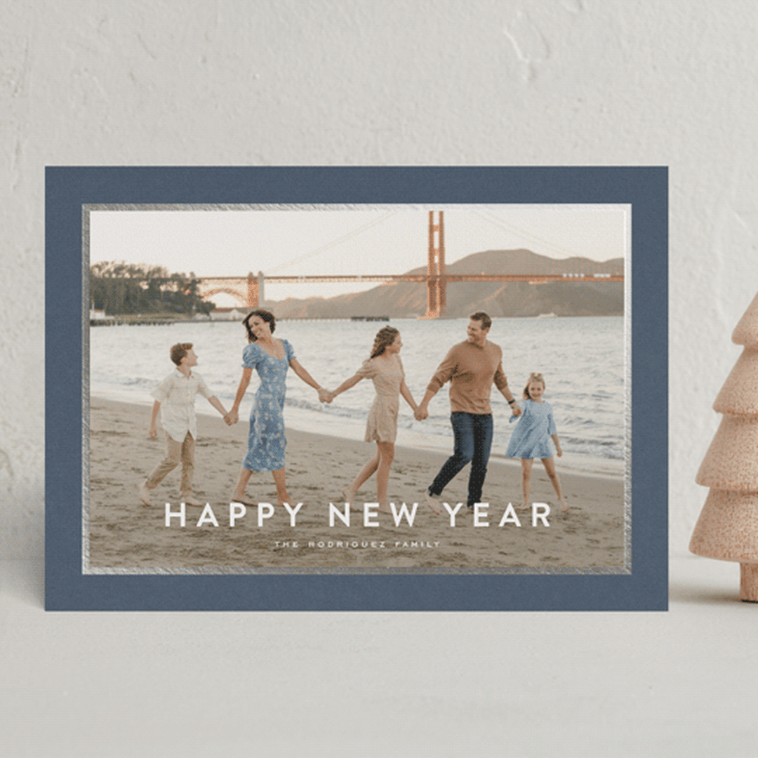 "Skyline" - Holiday Cards in Navy by Wildfield Paper Co - Front
