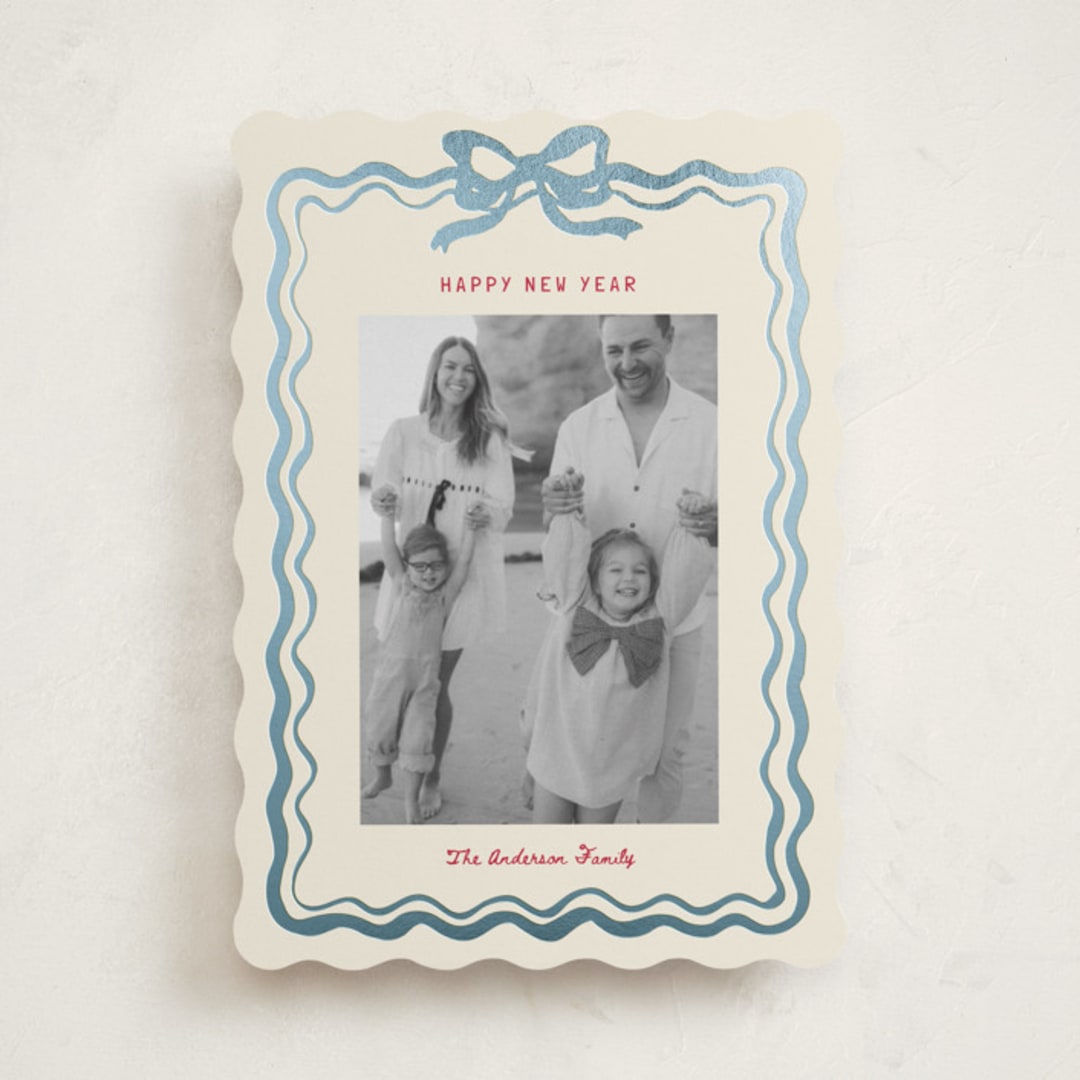 "watercolor ribbon frame" - Holiday Cards in Vanilla by Cass Loh - Front