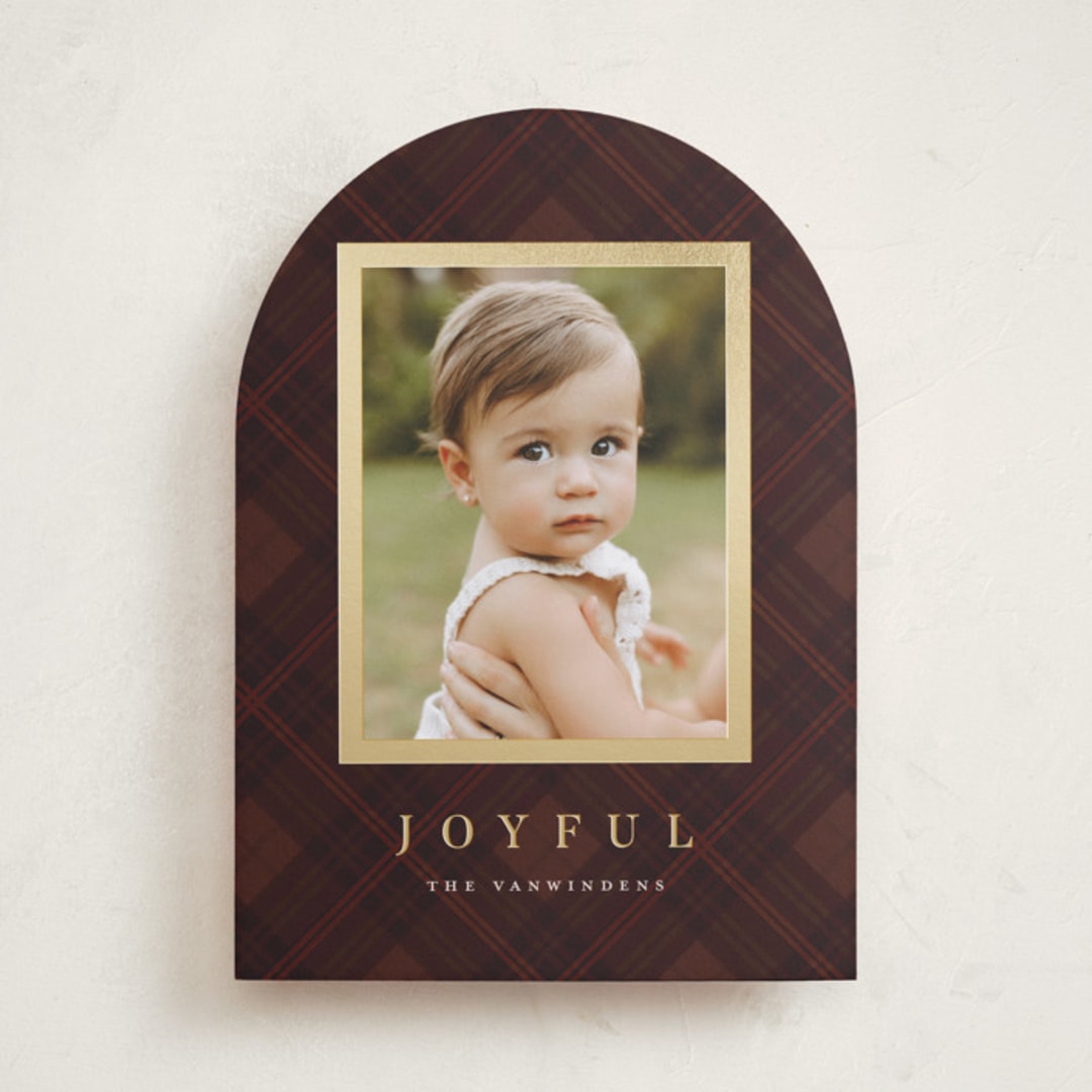 "Balmoral Green" - Holiday Cards in Cranberry by Olivia Kanaley Inman - Front