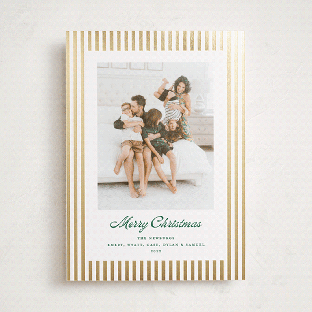 "Mini Cabana Stripes" - Holiday Cards in Pine by Erika Firm - Front